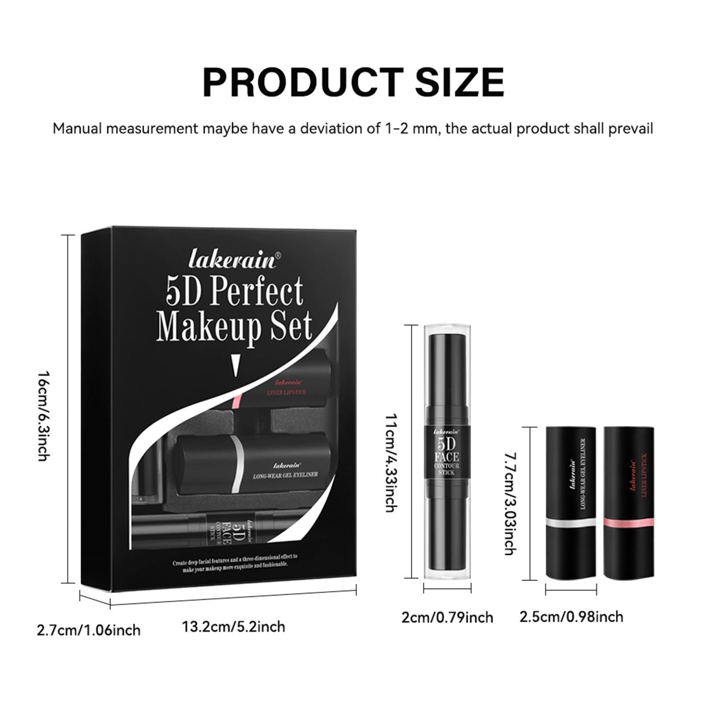 5D Perfect Face Makeup Set - 05Pc/Set Cosmetic Set GlowZone