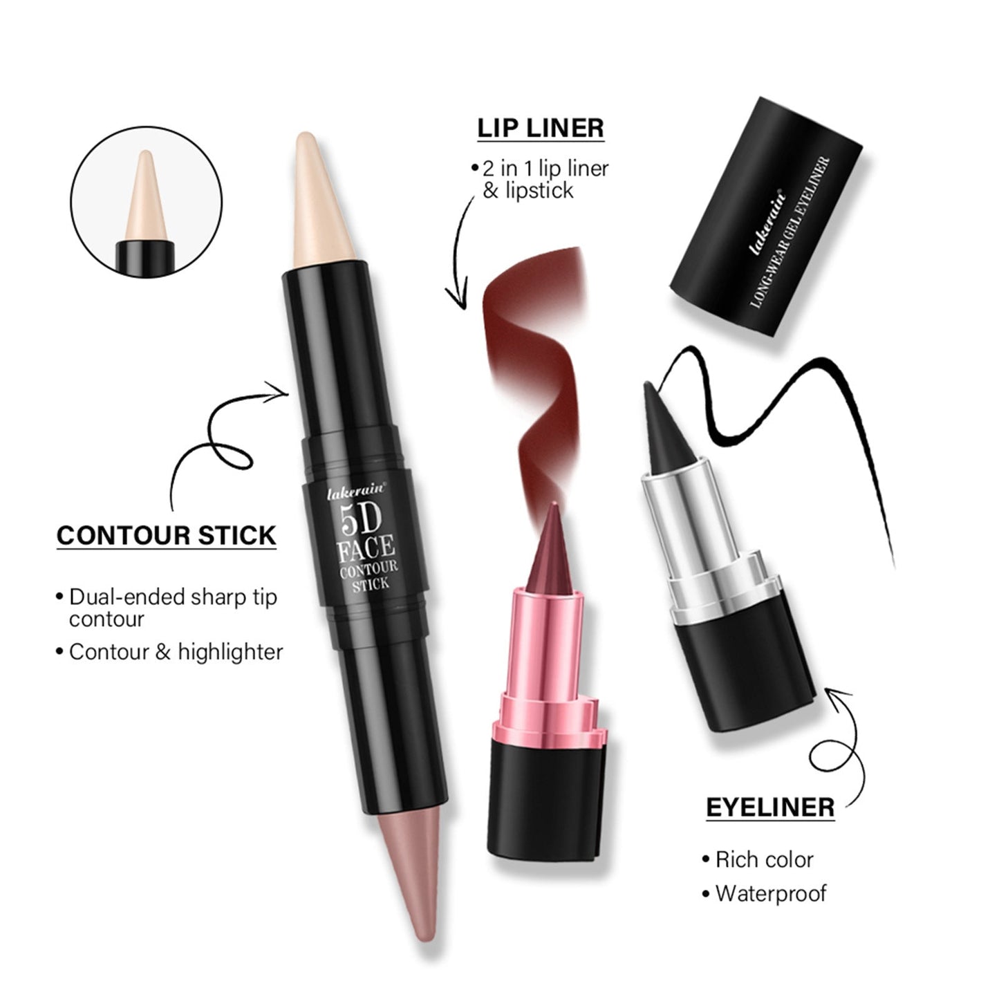 5D Perfect Face Makeup Set - 05Pc/Set Cosmetic Set GlowZone
