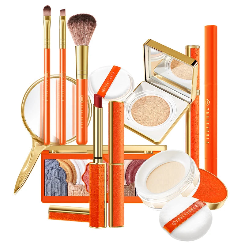 Makeup Kit - YOULIYOULA - 11Pc Set Orange Cosmetic Set GlowZone