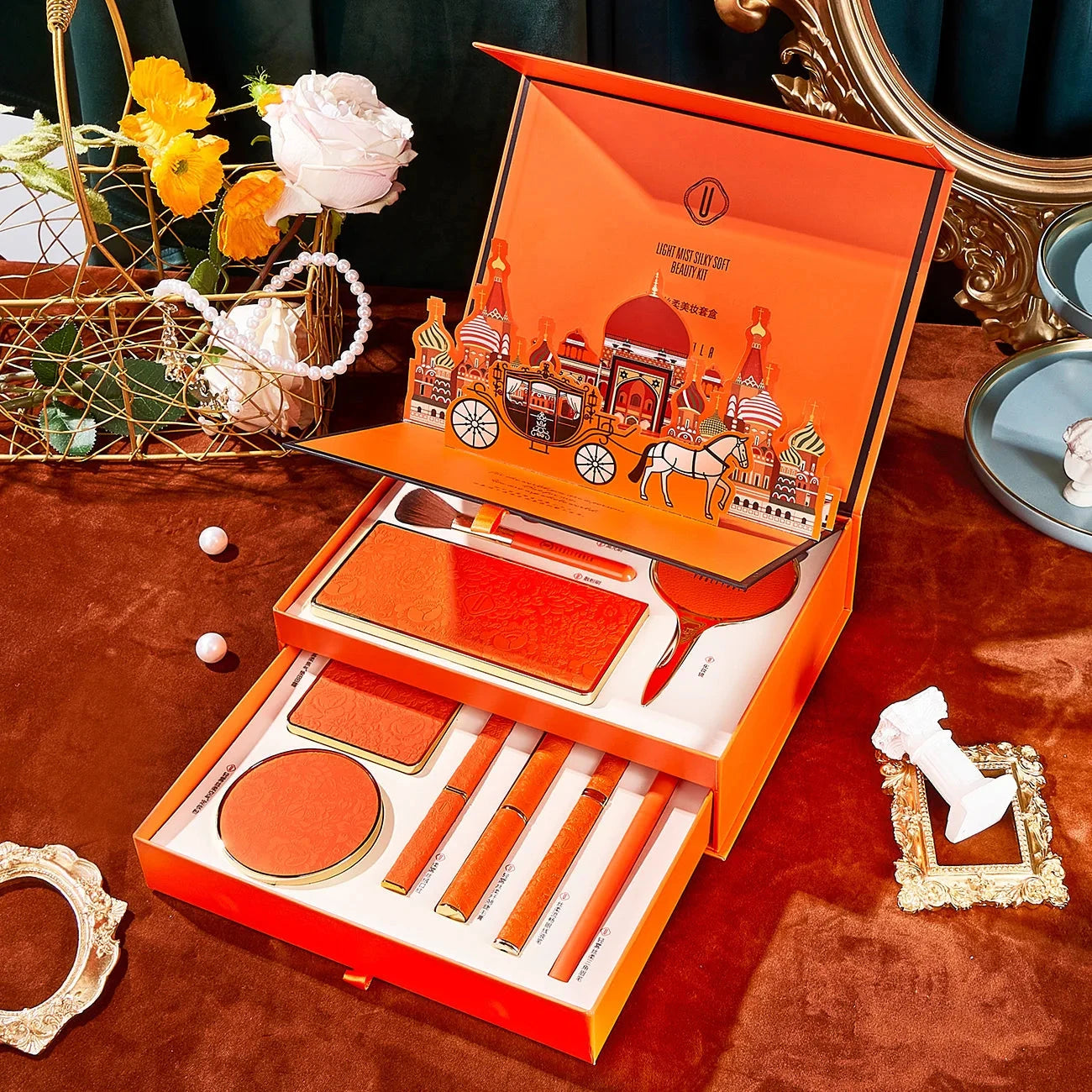 Makeup Kit - YOULIYOULA - 11Pc Set Orange Cosmetic Set GlowZone